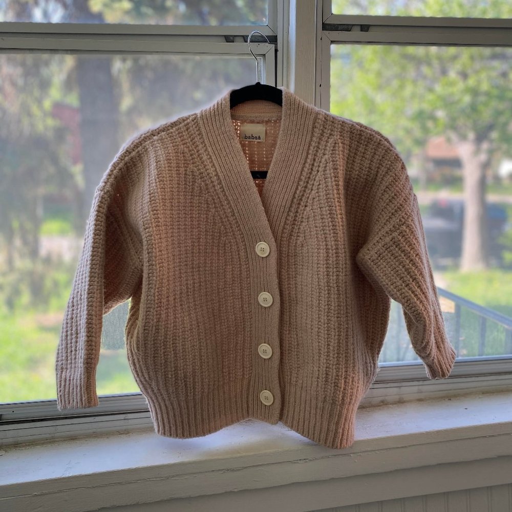 Babaa No. 19 mini wool cardigan in rose